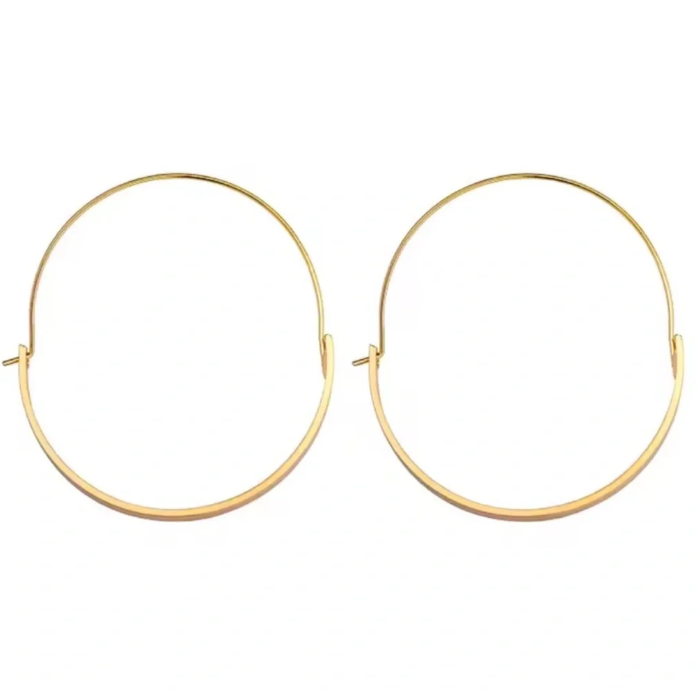New! Anthropologie Gold Annalise Hoop Earrings (3010) NWOT - Picture 2 of 4